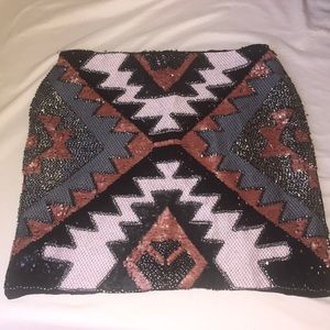 Fab’rik Beaded Mini Skirt size Small